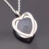 Elis Kauppi for Kupittaan Kulta, grey agate bead set silver heart pendant, Finland, circa 1975 (Ref S+633) SOLD