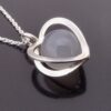 Elis Kauppi for Kupittaan Kulta, grey agate bead set silver heart pendant, Finland, circa 1975 (Ref S+633) SOLD - Image 2