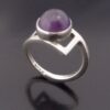 Malcolm Gray (attributed), amethyst cabochon set silver ring, Edinburgh 1975 (Ref S+635) - Image 4