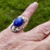 Gladys & Charles Mumford, blue stained agate set Arts and Crafts silver ring, British, Falmouth, Cornwall, circa 1960 (Ref S+632) SOLD - Image 5