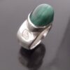 Gabriella Lane, malachite set silver ring, London 1995 (Ref S+637) SOLD