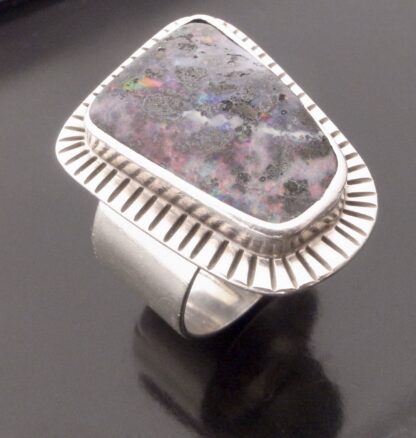 The Dreamer, boulder opal set silver ring, probably North American First Nation, 1980s (Ref S+638) SOLD - Image 2