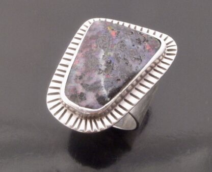 The Dreamer, boulder opal set silver ring, probably North American First Nation, 1980s (Ref S+638) SOLD - Image 4