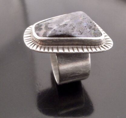 The Dreamer, boulder opal set silver ring, probably North American First Nation, 1980s (Ref S+638) SOLD - Image 6