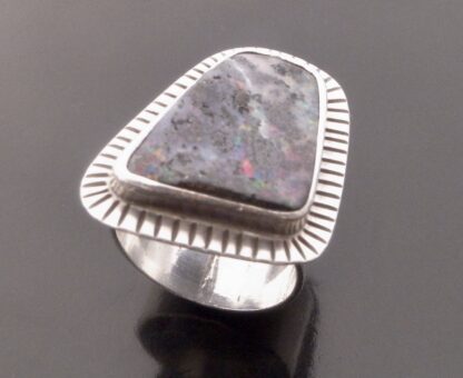 The Dreamer, boulder opal set silver ring, probably North American First Nation, 1980s (Ref S+638) SOLD - Image 7