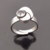 Karl Laine for Sten & Laine, rock crystal set silver ring, Finland, 1995 (Ref S+647) SOLD