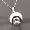 Karl Laine, for Sten & Laine, rock crystal set silver pendant on chain, Finland, circa 1975 (Ref S+649) SOLD