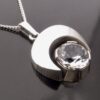 Karl Laine, for Sten & Laine, rock crystal set silver pendant on chain, Finland, circa 1975 (Ref S+649) SOLD - Image 2