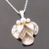 Theresia Hvorslev for Mema, cultured pearl set silver pendant on chain, Sweden, 1982 (Ref S+645) SOLD