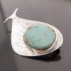 Anton Michelsen, turquoise set silver brooch, Sweden, 1960 (Ref S+641) SOLD - Image 3