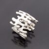 C W (unknown maker), cast silver modernist ring, Birmingham 1971 (Ref S+657) SOLD