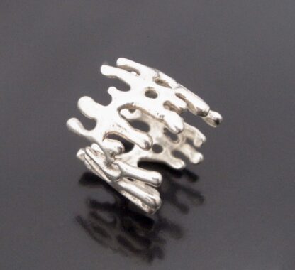 C W (unknown maker), cast silver modernist ring, Birmingham 1971 (Ref S+657) SOLD