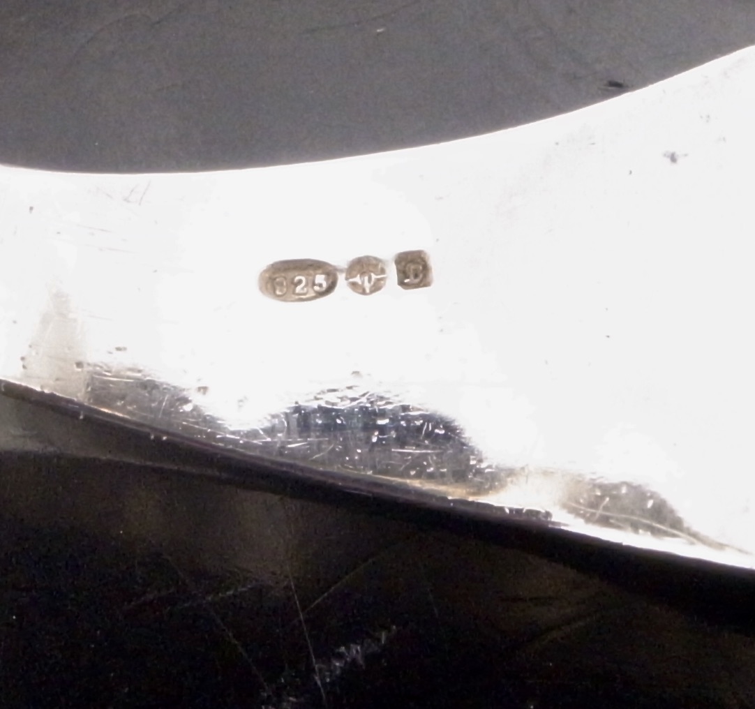 Niels Erik From, sodalite set silver ring, Denmark, 1978 London import marks (Ref S+663) - Image 6