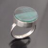 LP (maker not known), malachite set silver ring, London 1970 (Ref S+660) SOLD