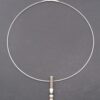 Maker unknown, mixed metal pendant on a wire neck ring, retailed by Diana Porter, Contemporary Jewellery Gallery, Bristol, possibly by SIM of Germany?, circa 2010 (Ref S+670) SOLD - Image 3