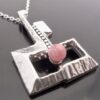 Anonymous, 835 standard silver rhodochrosite set pendant on a chain, probably German, circa 1970 (Ref S+684HH) SOLD - Image 2