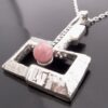 Anonymous, 835 standard silver rhodochrosite set pendant on a chain, probably German, circa 1970 (Ref S+684HH) SOLD - Image 3