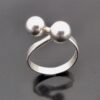 Bengt Hallberg, silver double bead ring, Sweden, London import mark 1976 (Ref S+706HH) SOLD
