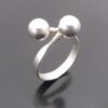Bengt Hallberg, silver double bead ring, Sweden, London import mark 1976 (Ref S+706HH) SOLD - Image 2