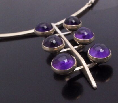 Niels Erik From, amethyst set silver pendant on chain, Denmark, circa 1972 (Ref S+718) SOLD - Image 3