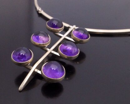 Niels Erik From, amethyst set silver pendant on chain, Denmark, circa 1972 (Ref S+718) SOLD - Image 4