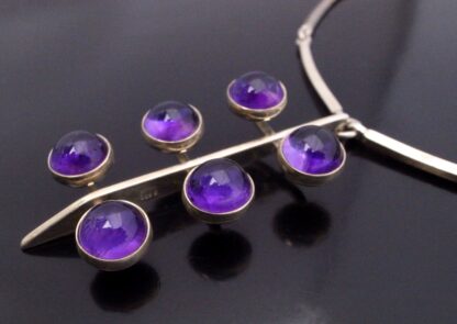 Niels Erik From, amethyst set silver pendant on chain, Denmark, circa 1972 (Ref S+718) SOLD - Image 6