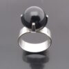 A.J Co (maker not known), large black onyx  bead set ring, Birmingham 1972 (Ref S+704) SOLD