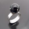 A.J Co (maker not known), large black onyx  bead set ring, Birmingham 1972 (Ref S+704) SOLD - Image 2