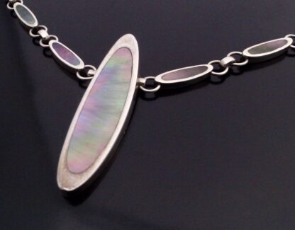 Orlap, mother of pearl set silver necklace, Sheffield, circa 2015 (Ref S+746HH) SOLD - Image 2