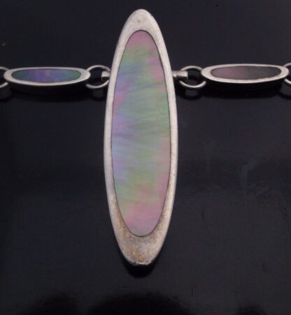 Orlap, mother of pearl set silver necklace, Sheffield, circa 2015 (Ref S+746HH) SOLD - Image 5