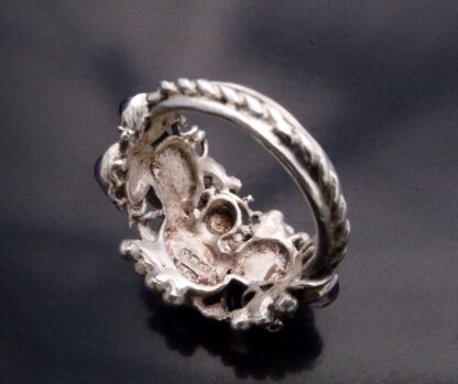 PJI (maker unknown), sapphire, moonstone and amethyst set Arts and Crafts style silver ring, Birmingham 1990 (Ref S+732) SOLD - Image 6