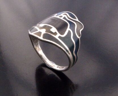 DRJ (maker unknown), resin and silver pictorial ring, Birmingham 1976 (Ref S+727) SOLD - Image 2