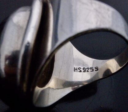 Hermann Siersbol, tiger eye set silver ring, Denmark, circa 1970 (Ref S+734) - Image 6
