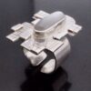 Anonymous, moonstone set silver architectural style panel ring, circa 1970 (Ref S+747) SOLD - Image 3