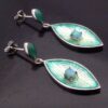 Nicole Barr, opal set silver and enamel pair of silver drop earrings, America, circa 2017 (Ref S+762) SOLD - Image 3