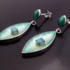 Nicole Barr, opal set silver and enamel pair of silver drop earrings, America, circa 2017 (Ref S+762) SOLD - Image 2