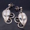Gladys and Charles Mumford, unusual pair of Arts and Crafts silver drop earrings, Falmouth, Cornwall, circa 1960 (Ref S+768) SOLD