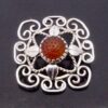 Gladys and Charles Mumford, Arts and Crafts carnelian set silver brooch, Falmouth, circa 1960 (Ref S+767)