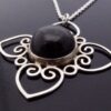 Hjaltasteyn Ltd, agate set cruciform silver pendant, Edinburgh 1977 (Ref S+725) - Image 3