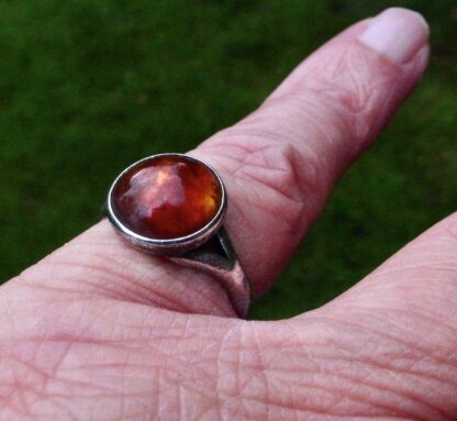 Niels Erik From, Baltic amber set silver ring, Denmark, circa 1970 (Ref S+737) SOLD - Image 5