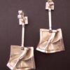 Björn Weckström for Lapponia, matched pair of silver 'Galactic Wind' drop earrings, Finland, 1974 and 1976 (Ref S+740HH) SOLD - Image 4