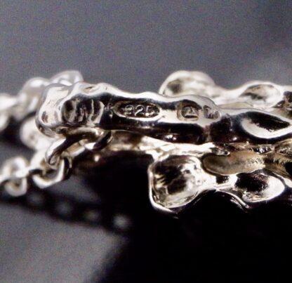 Else and Paul Hughes, cast silver pendant on chain, Norway, 1971 Birmingham import mark (Ref S+770) - Image 6