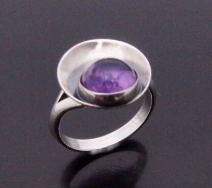 Niels Erik From, amethyst set silver ring, Denmark, circa 1970 (Ref S+726) SOLD - Image 3