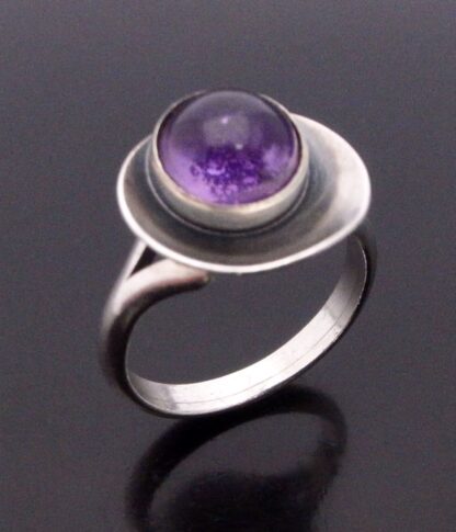 Niels Erik From, amethyst set silver ring, Denmark, circa 1970 (Ref S+726) SOLD