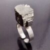 FGL (maker unknown), iron pyrites set 800 standard silver ring, continental, circa 1970 (Ref S+790) SOLD - Image 2