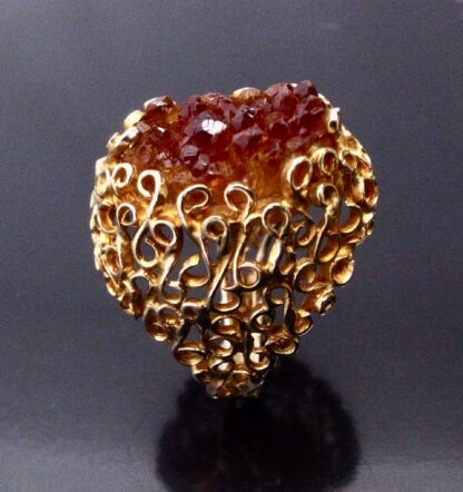 David Deakin (attributed) for Deakin & Francis, citrine drusy set 9 carat gold ring, Birmingham 1975 (Ref S+785) SOLD - Image 4