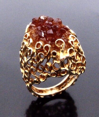 David Deakin (attributed) for Deakin & Francis, citrine drusy set 9 carat gold ring, Birmingham 1975 (Ref S+785) SOLD - Image 5