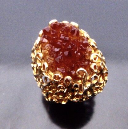 David Deakin (attributed) for Deakin & Francis, citrine drusy set 9 carat gold ring, Birmingham 1975 (Ref S+785) SOLD - Image 6