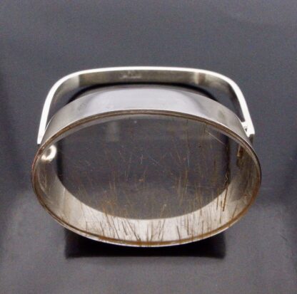 Jacob, rutilated quartz panel set silver bangle, France, circa 1970 (Ref S+792) SOLD