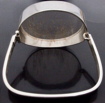 Jacob, rutilated quartz panel set silver bangle, France, circa 1970 (Ref S+792) SOLD - Image 4